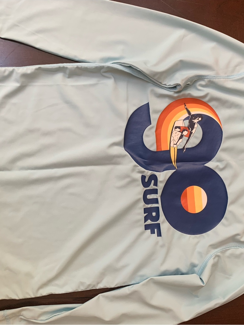 GAP Light Blue Long Sleeve Surf Graphic Tee Rashguard